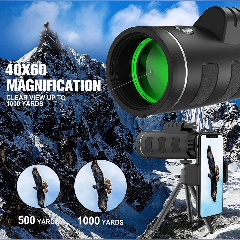 40 X 60 Waterproof High Definition Monocular Telescope